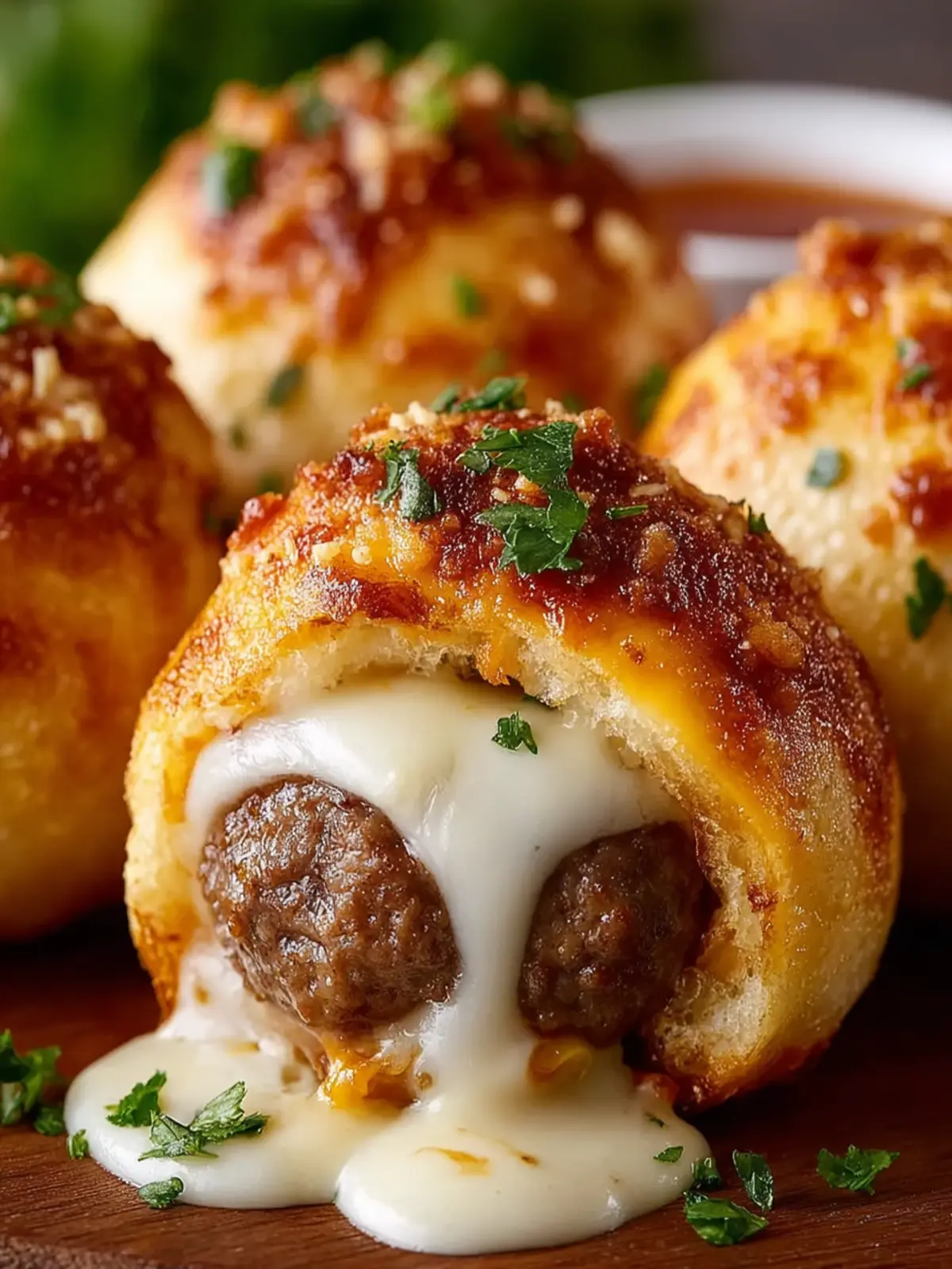 Garlic Parmesan Cheeseburger Bombs First Image