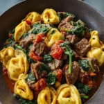 Garlic Butter Beef and Spinach Tortellini First Image