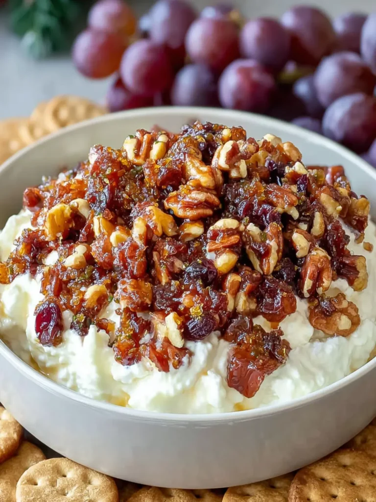 Whipped Goat Cheese Dip with Pecan Date Topping First Image