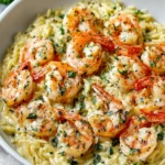 Savory Herb Butter Shrimp & Orzo Skillet Recipe First Image