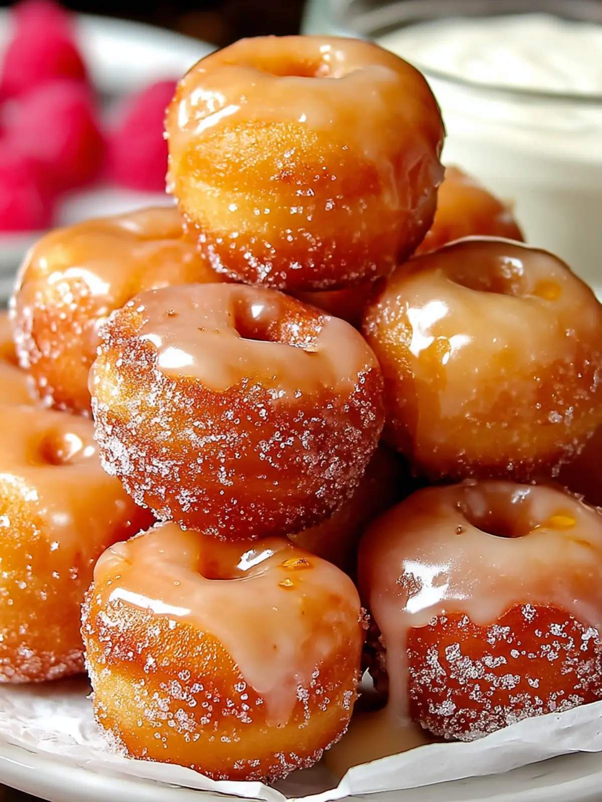 Irresistible Mini Doughnut Hole Cake with Maple Glaze First Image