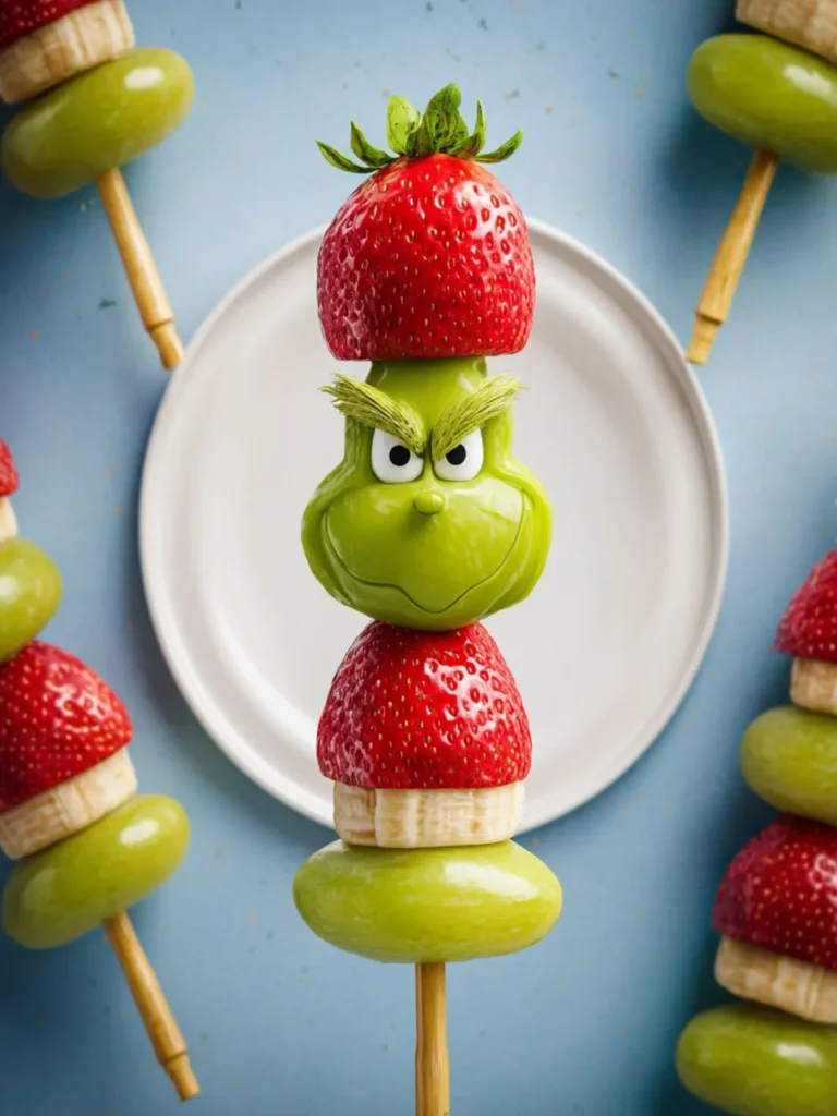 Grinch Fruit Kabobs First Image