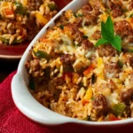 Brown Rice Casserole (with Sausage and Peppers) First Image