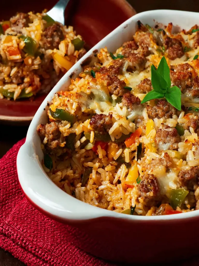 Brown Rice Casserole (with Sausage and Peppers) First Image