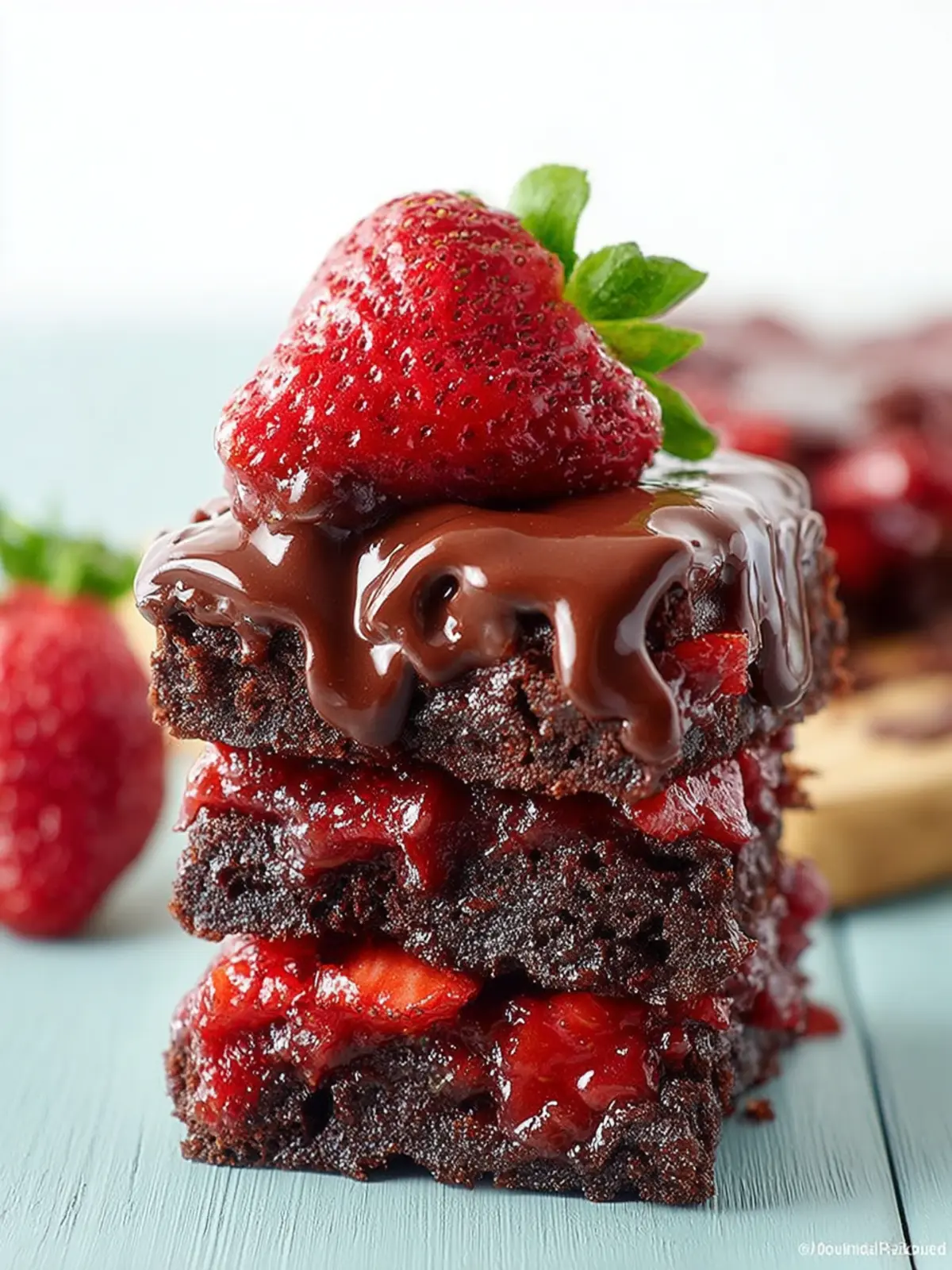 Chocolate Covered Strawberry Brownies First Image