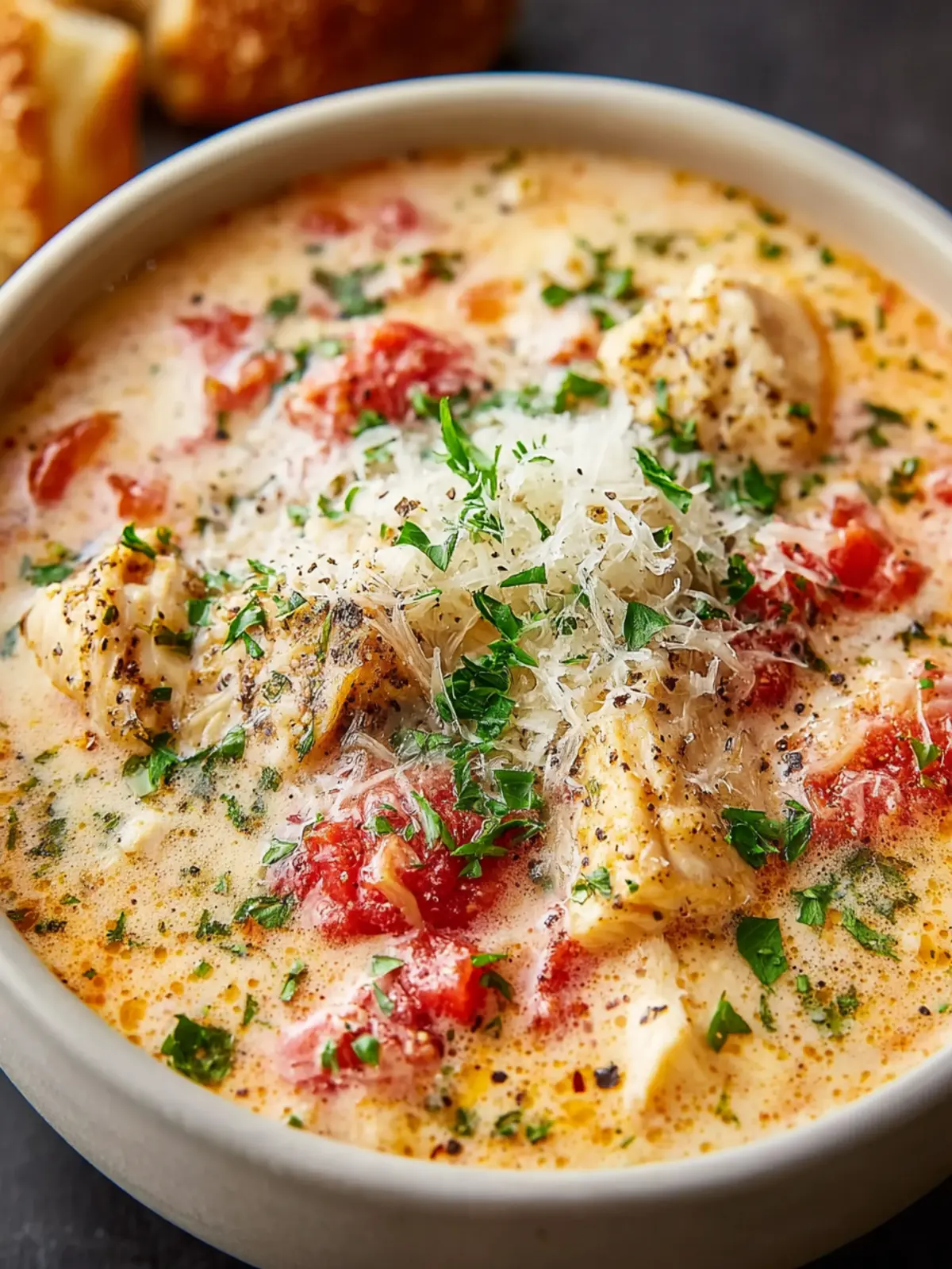 Crock Pot Creamy Chicken Parmesan Soup First Image
