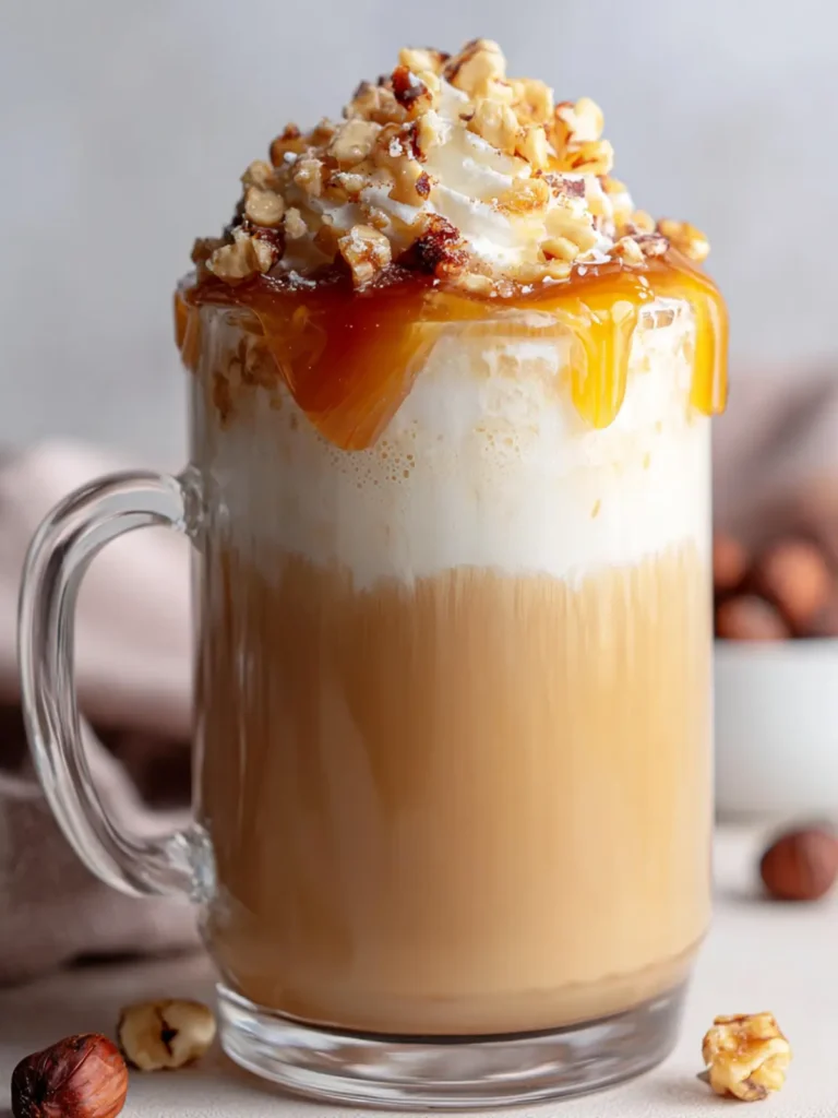 Indulge in a Creamy Maple Hazelnut Latte Delight First Image