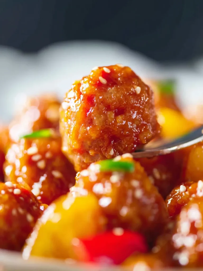 Slow Cooker Sweet and Sour Meatballs First Image