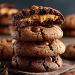 Chocolate Peanut Butter Stuffed Cookies First Image
