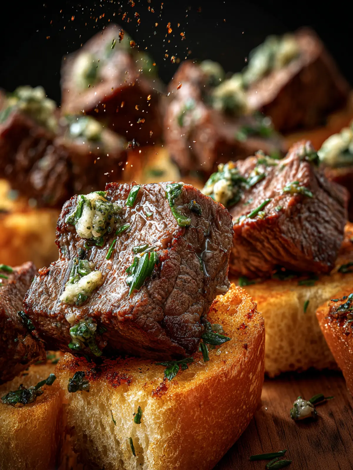 Garlic Bread Steak Bites First Image