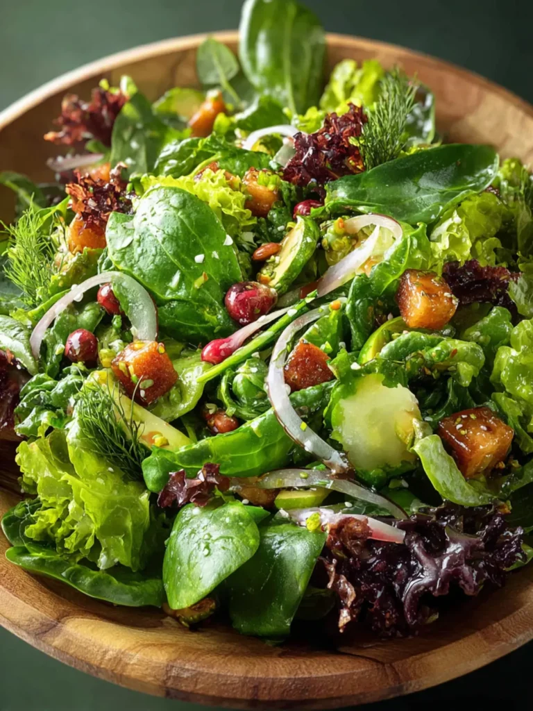 Mixed Super Greens Salad with Lemon Dressing First Image