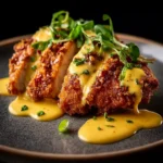 Pretzel Chicken with Mustard Cheddar Sauce First Image