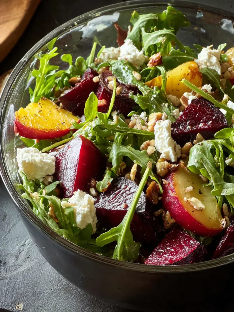 Roasted Beet and Arugula Salad with Goat Cheese First Image