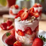 Indulge in Strawberries and Cream Overnight Oats Recipe First Image