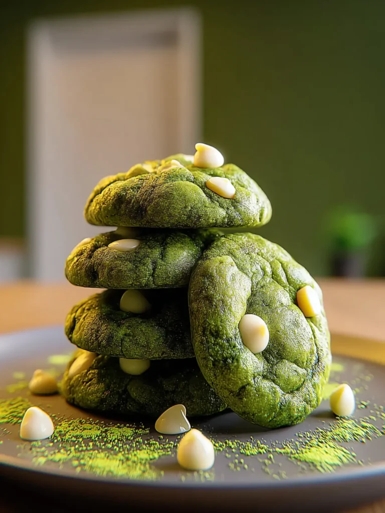 Irresistible Matcha Mochi Cookies with White Chocolate Chips First Image