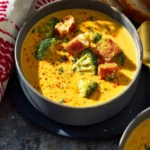 Healthier, High Protein Broccoli Cheddar Soup First Image