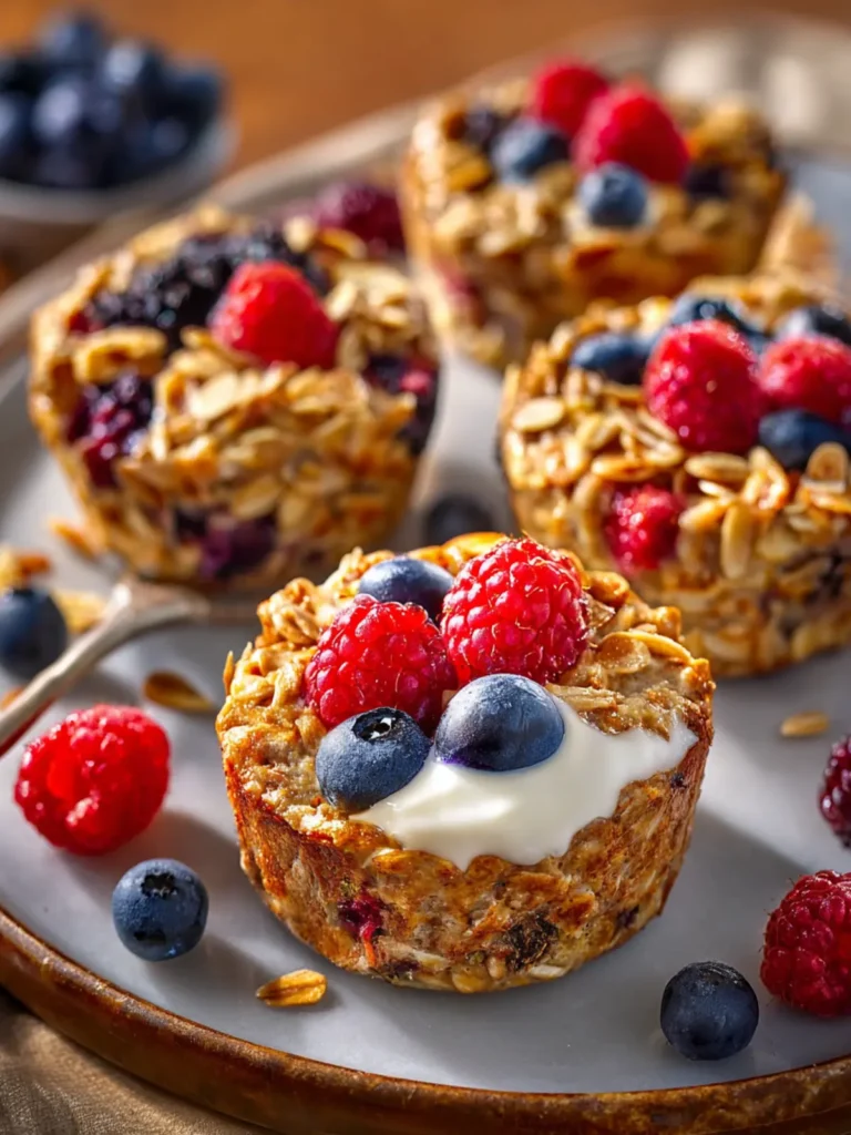 Baked Oatmeal Cups with Greek Yogurt First Image