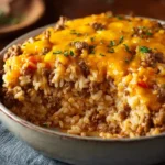 Cheesy Ground Beef and Rice Casserole First Image