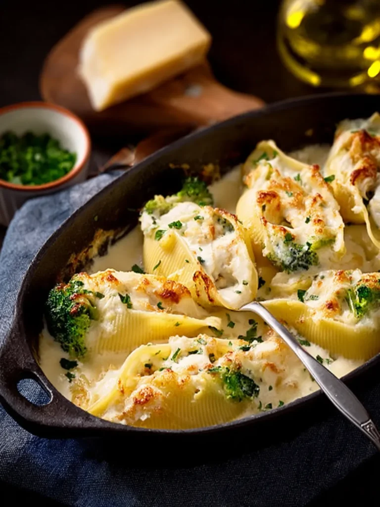 Chicken Broccoli Alfredo Stuffed Shells First Image