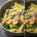 Easy Creamy Salmon Pasta with Spinach First Image