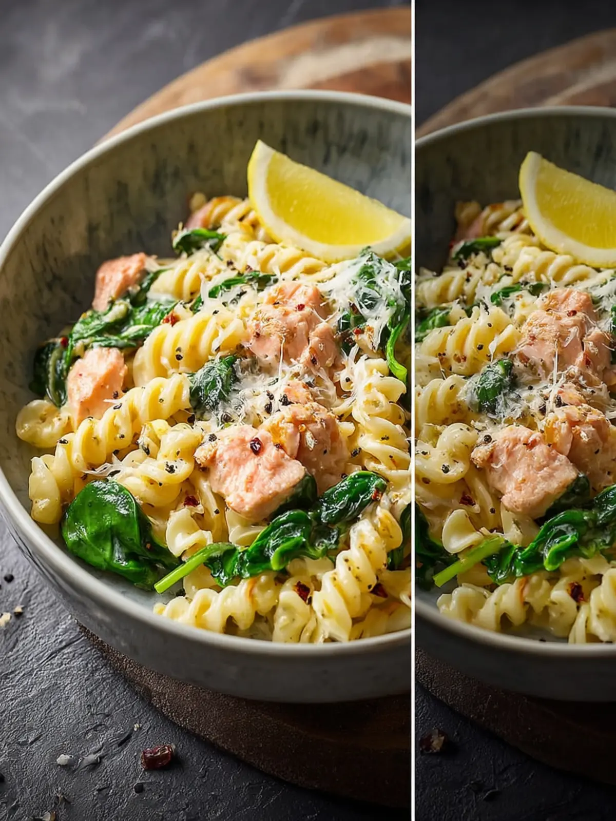 Easy Creamy Salmon Pasta with Spinach First Image