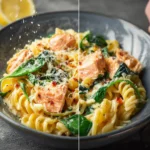 Easy Creamy Salmon Pasta with Spinach First Image