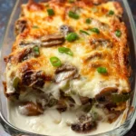 Easy, Keto Low-Carb Philly Cheese Steak Casserole First Image