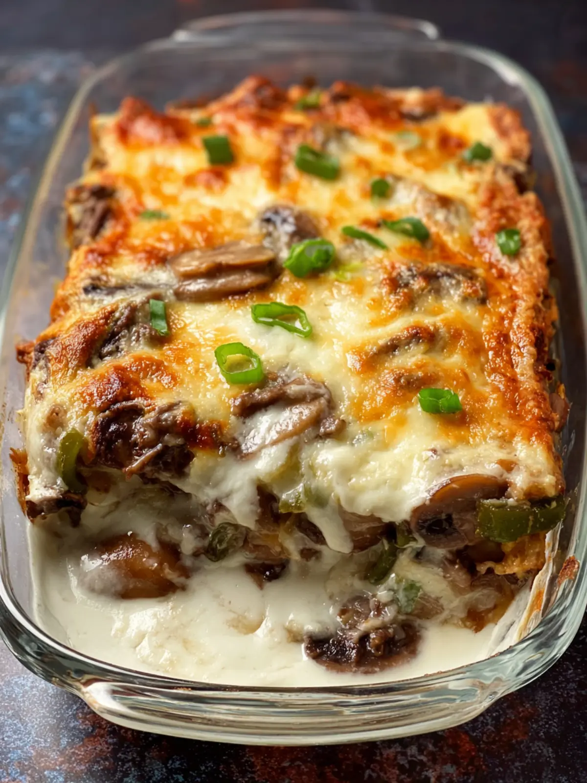 Easy, Keto Low-Carb Philly Cheese Steak Casserole First Image