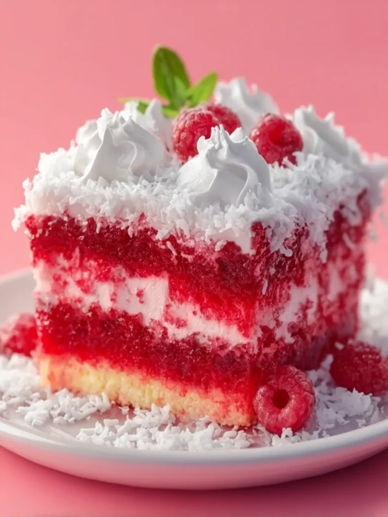 Raspberry Zinger Poke Cake First Image