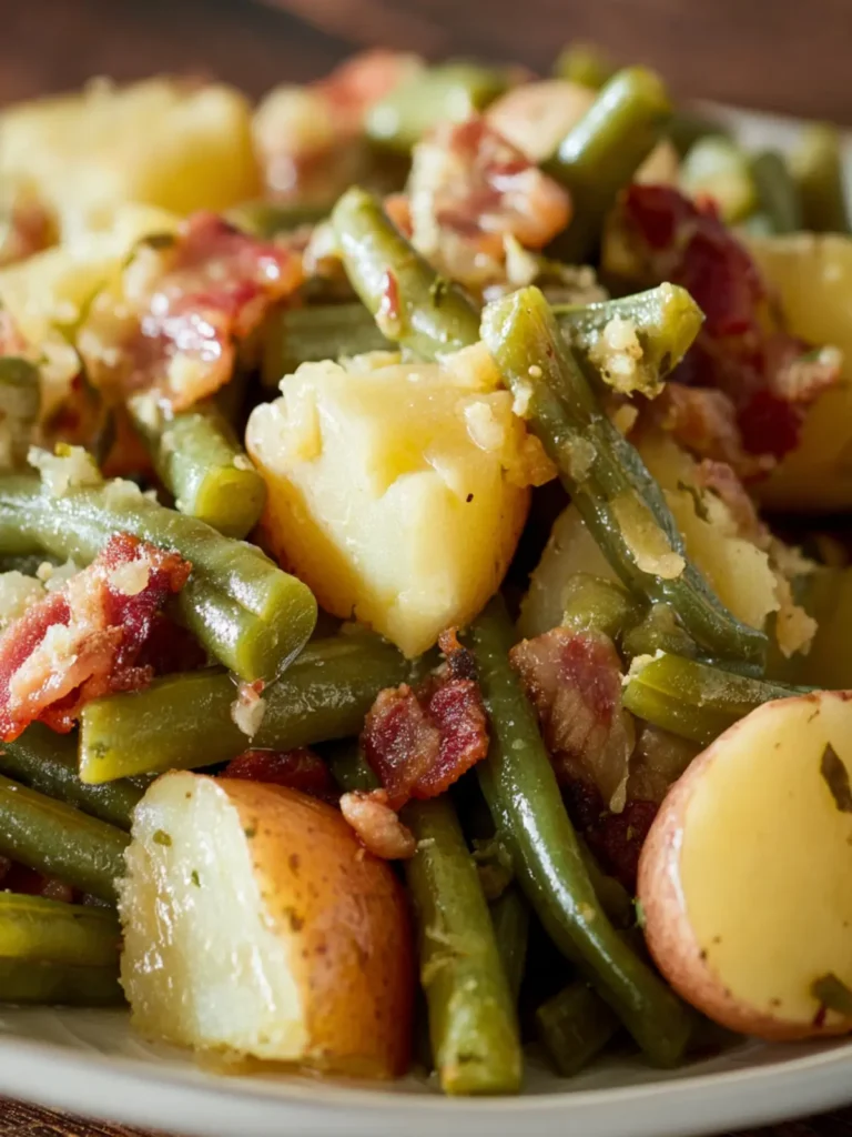 Slow Cooker Green Beans and Potatoes with Bacon First Image