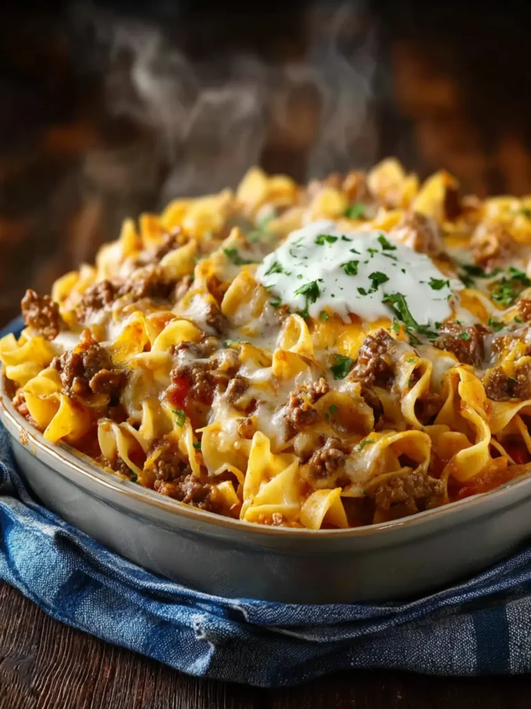 Sour Cream Beef Noodle Casserole First Image