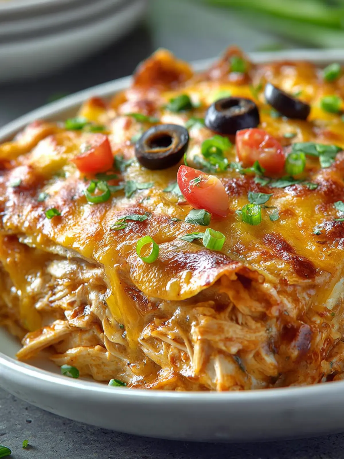 Cheesy Chicken Enchilada Casserole First Image