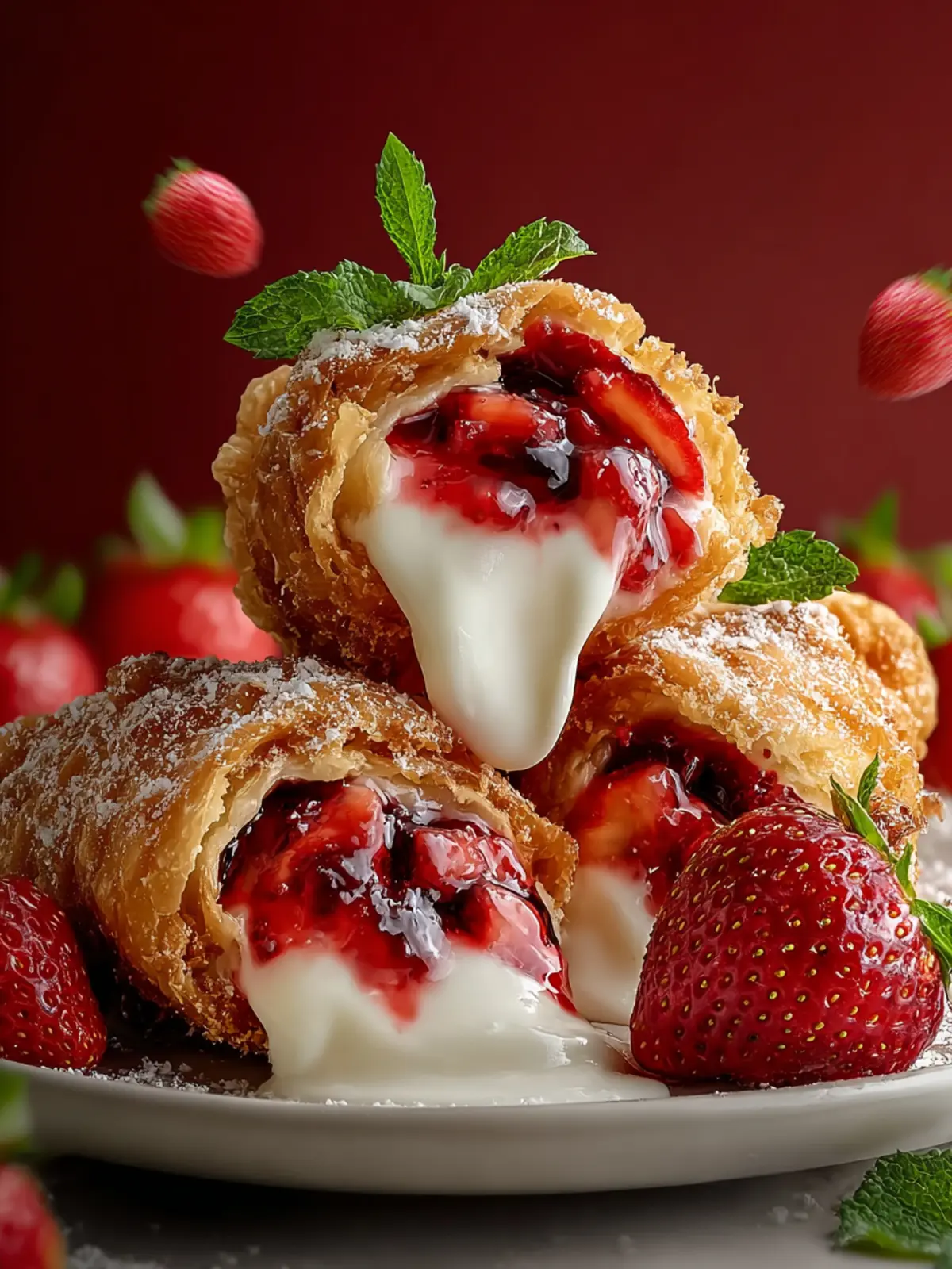 Deep Fried Strawberry Cheesecake Pies First Image