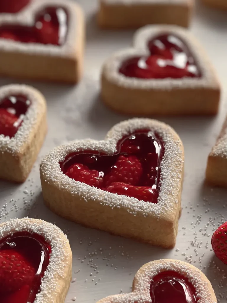 Linzer Strawberry Heart Cookies First Image