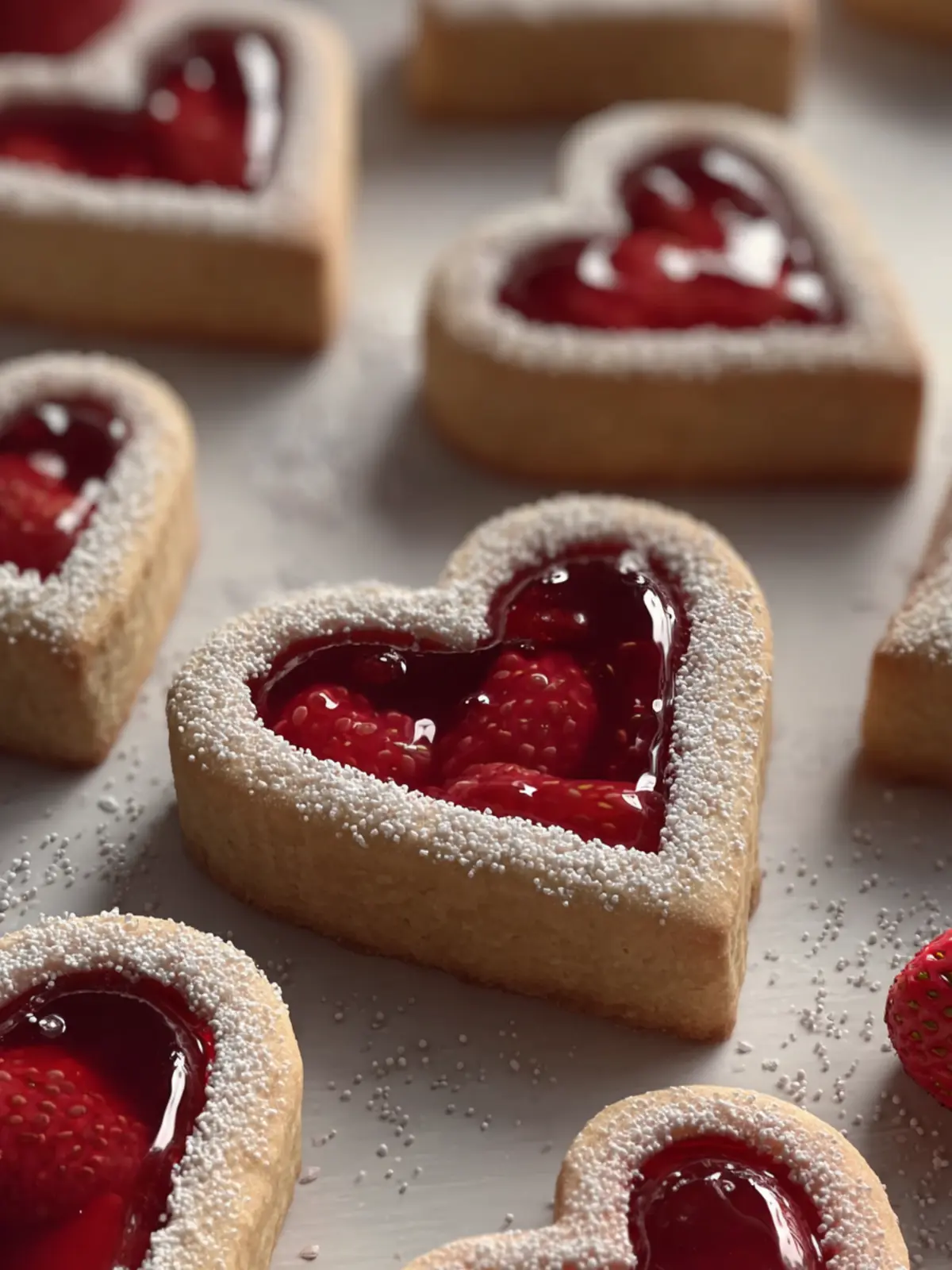 Linzer Strawberry Heart Cookies First Image