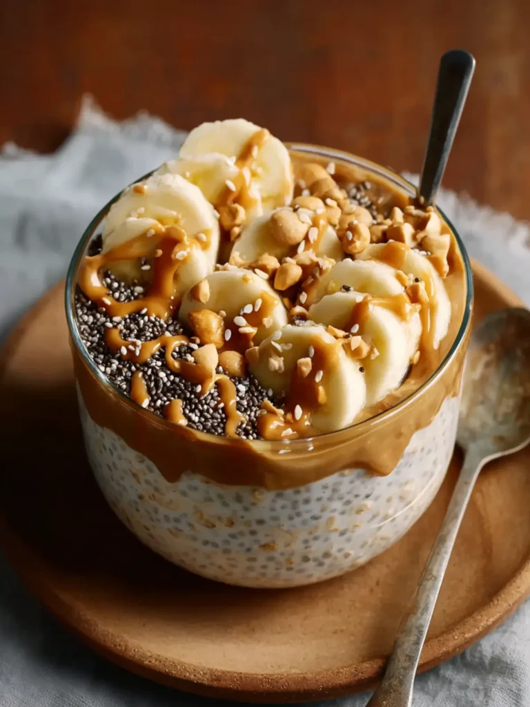 peanut butter banana overnight oats First Image