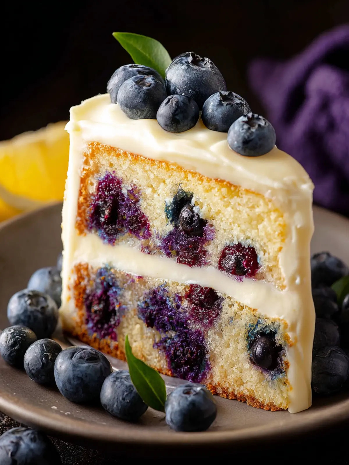 Blueberry Cake with Lemon Cream Cheese Frosting First Image