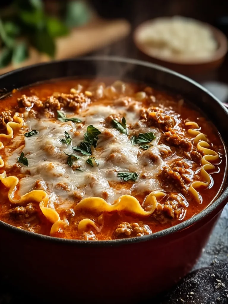 One Pot Lasagna Soup First Image